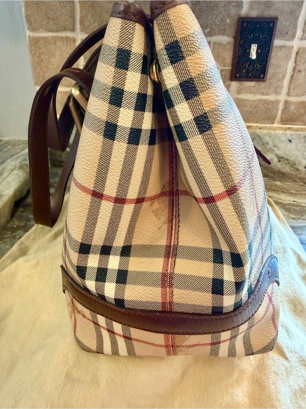 Authentic Burberry Haymarket Shoulder Bag - Picture 5 of 16